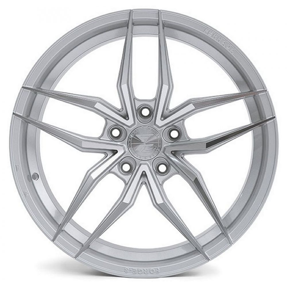 C8 Corvette Wheels: Ferrada Forge-8 FR5 - Machine Silver (front View)