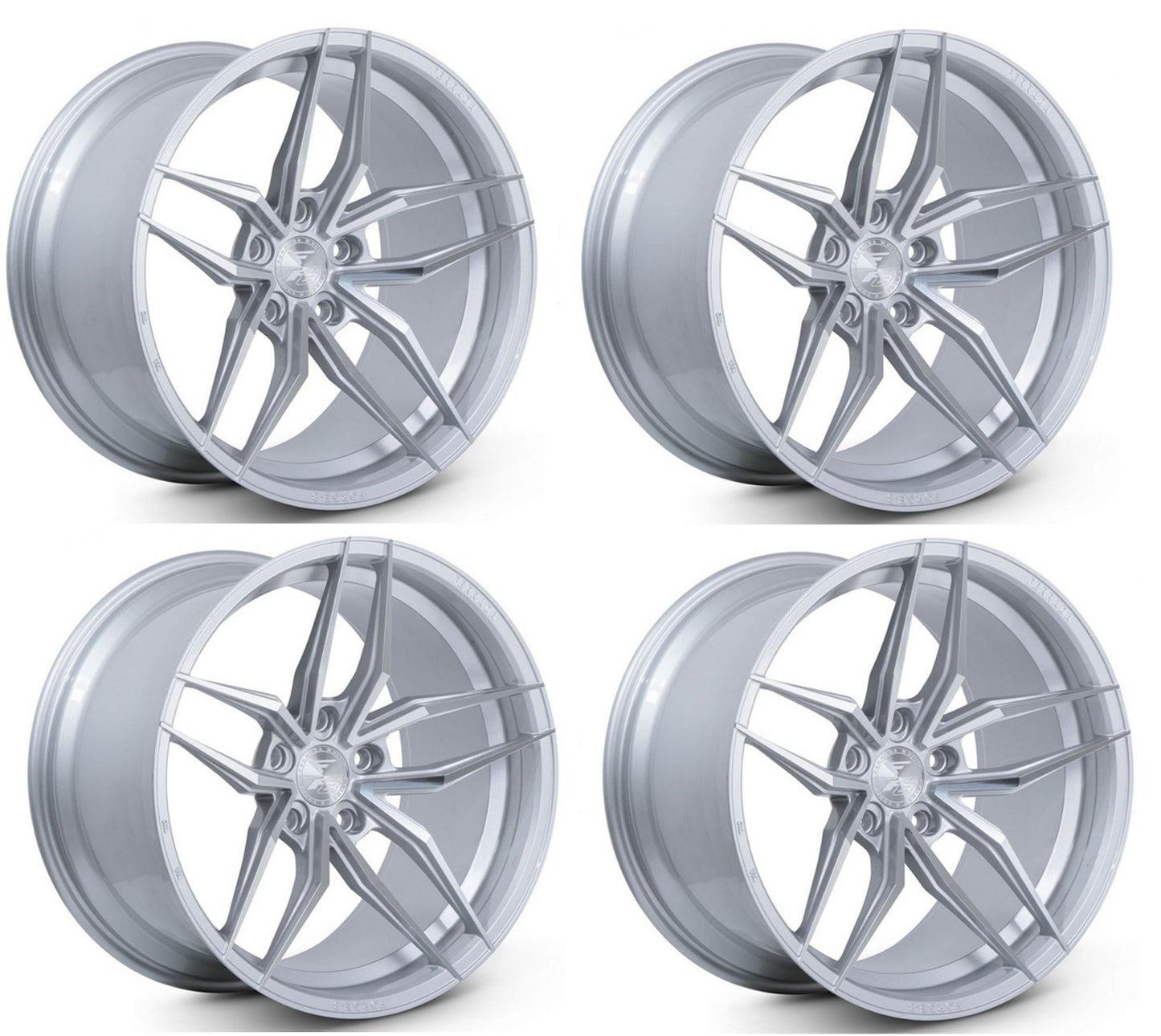C8 Corvette Wheels: Ferrada Forge-8 FR5 - Machine Silver (Set)