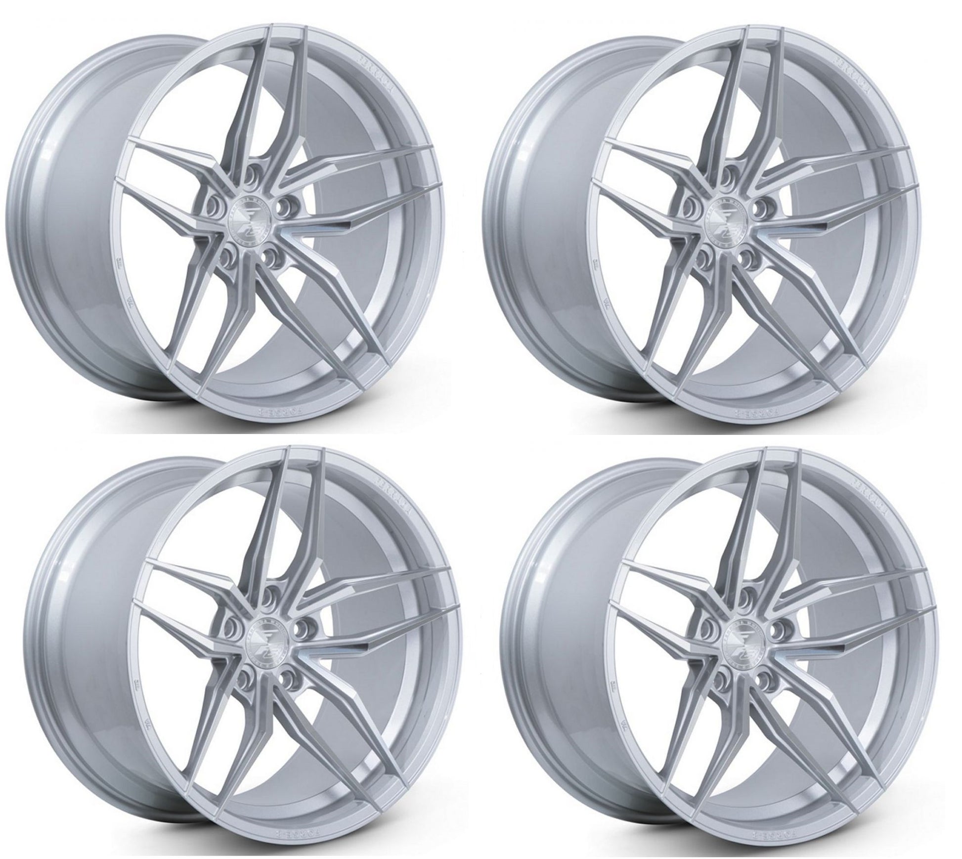 C8 Corvette Wheels: Ferrada Forge-8 FR5 - Machine Silver (Set)