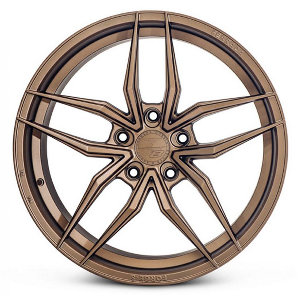 C8 Corvette Wheels: Ferrada Forge-8 FR5 - Matte Bronze (front view)