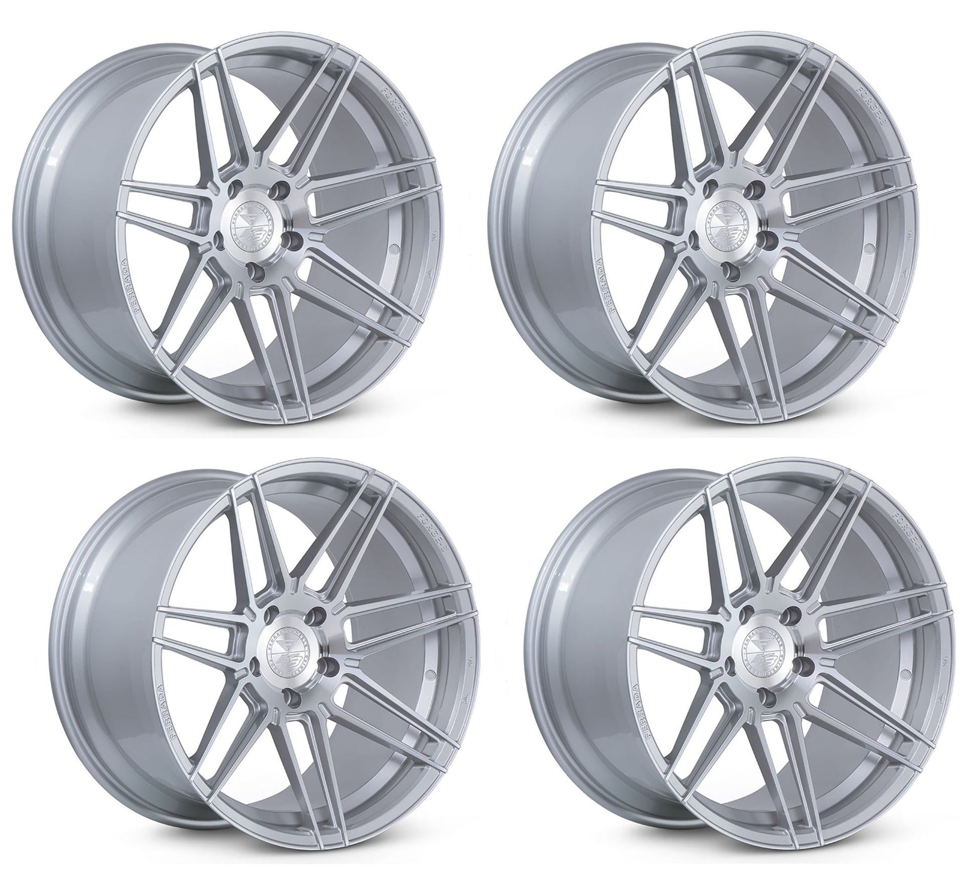 C8 Corvette Wheels: Ferrada Forge-8 FR6 - Machine Silver (Set)