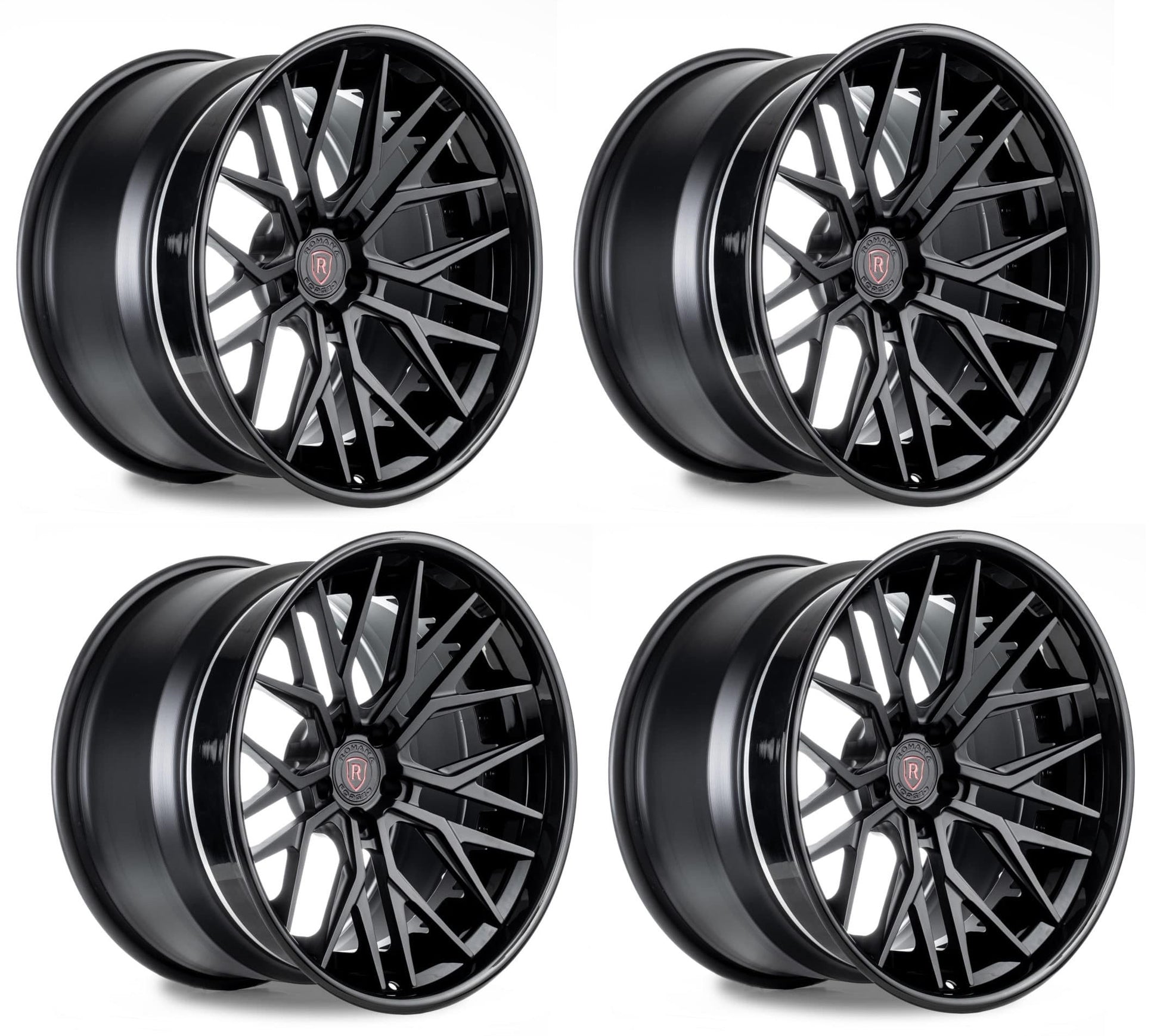 Corvette Wheels: Rohana RFG3 - Matte Black w/ Gloss Lip (Set)