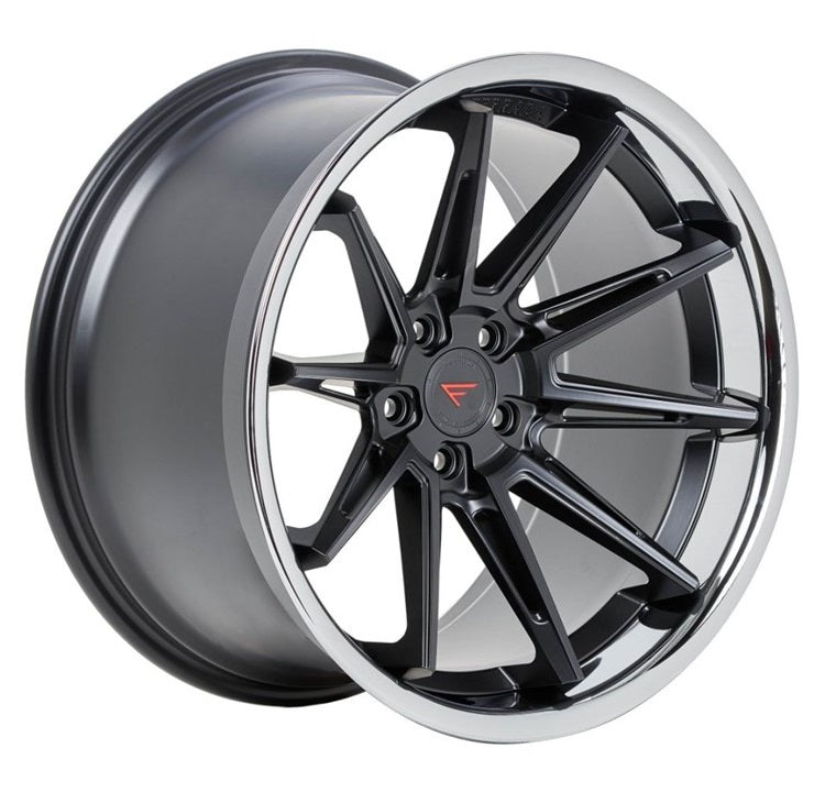 Corvette Wheels: Ferrada CM2 - Matte Black w/ Chrome Lip
