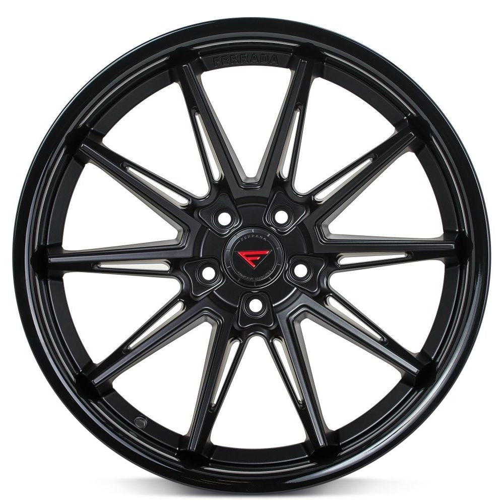 Corvette Wheels: Ferrada CM2 - Matte Black w/ Gloss Black Lip (face)