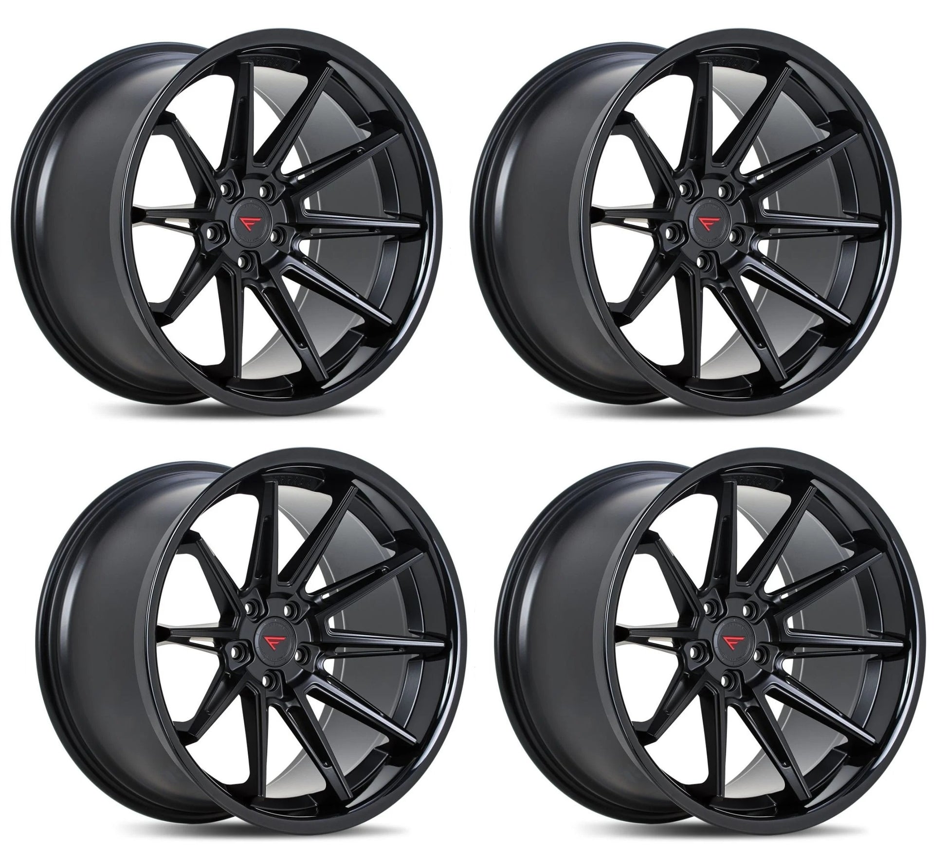 Corvette Wheels: Ferrada CM2 - Matte Black w/ Gloss Black Lip (Set)