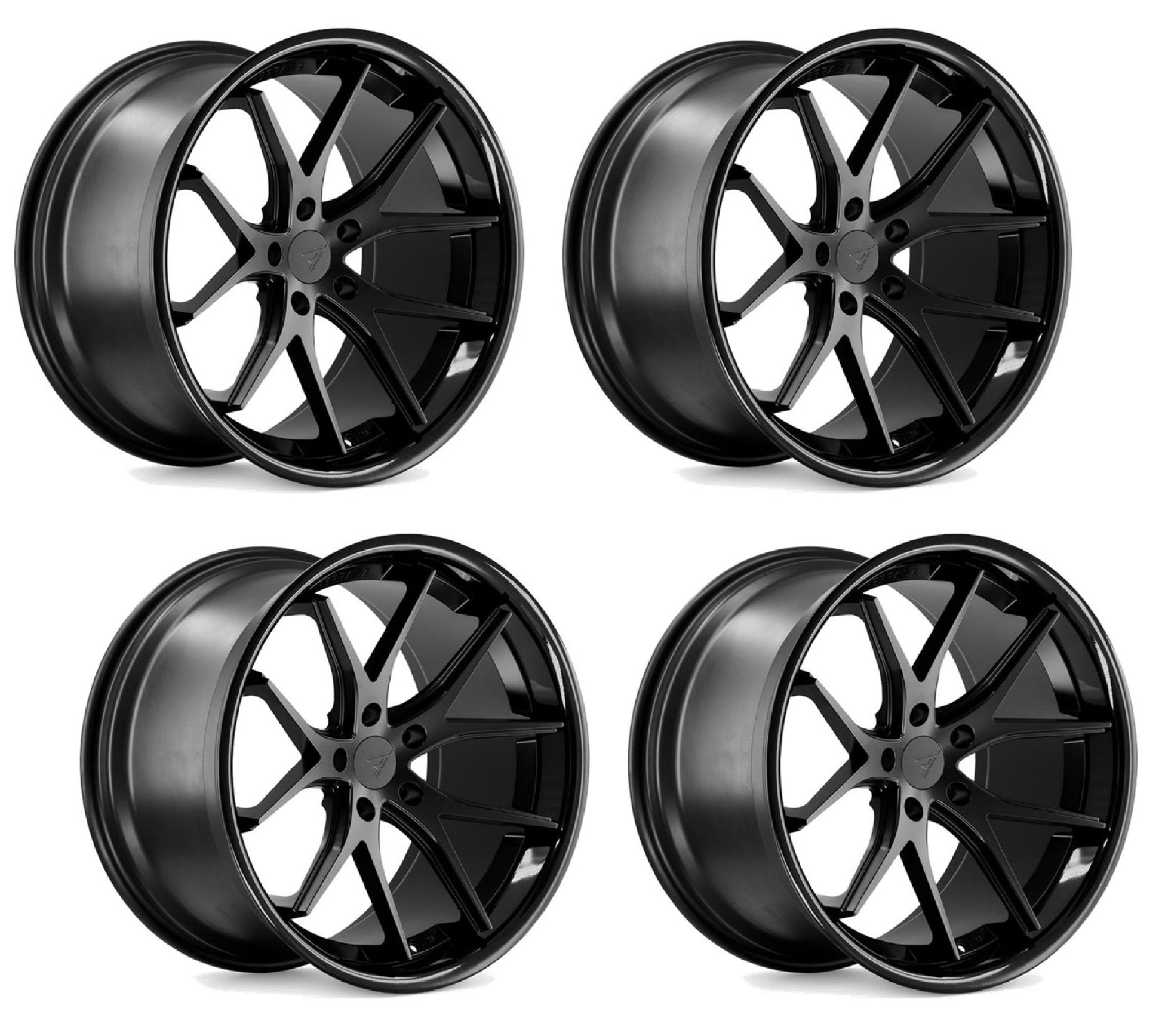 Corvette Wheels: Ferrada FR2 - Matte Black w/ Gloss Lip (Set)