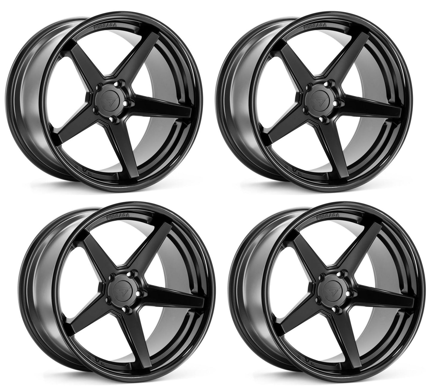 Corvette Wheels: Ferrada FR3 - Matte Black w/ Gloss Lip (Set)