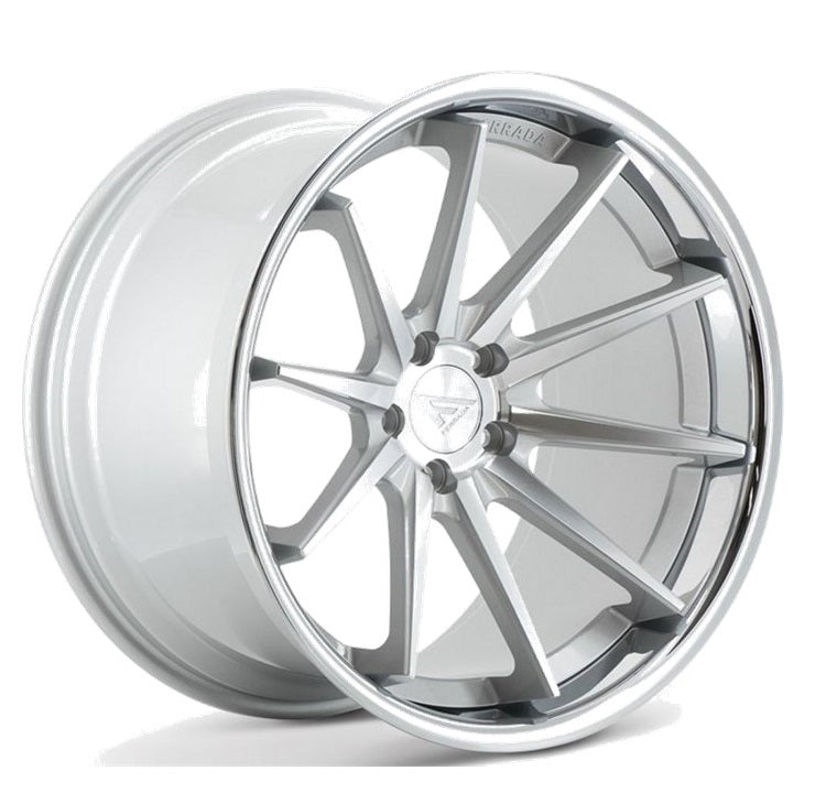 Corvette Wheels: Ferrada FR4 - Machine Silver w/ Chrome Lip