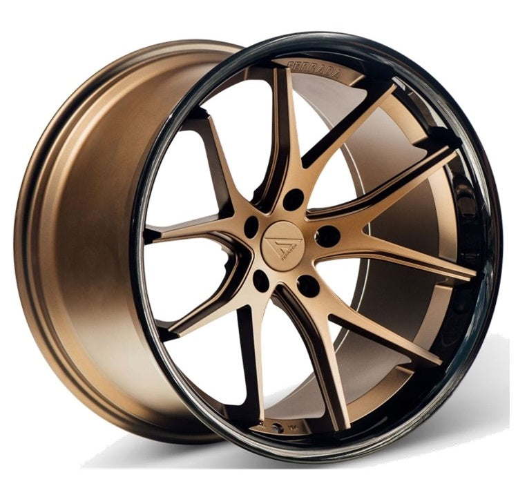 Corvette Wheels: Ferrada FR2 - Matte Bronze w/ Gloss Black Lip